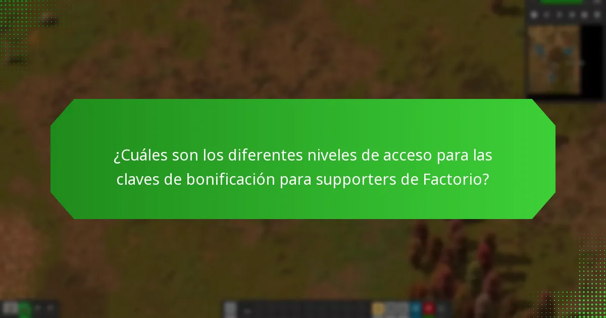 ¿Qué características especiales están asociadas con las claves de bonificación para supporters de Factorio?