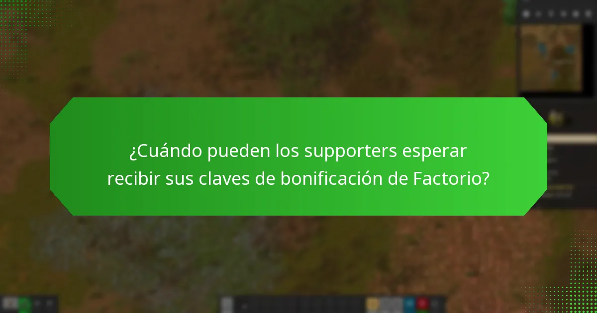 ¿Qué métodos de entrega se utilizan para las claves de bonificación para supporters de Factorio?