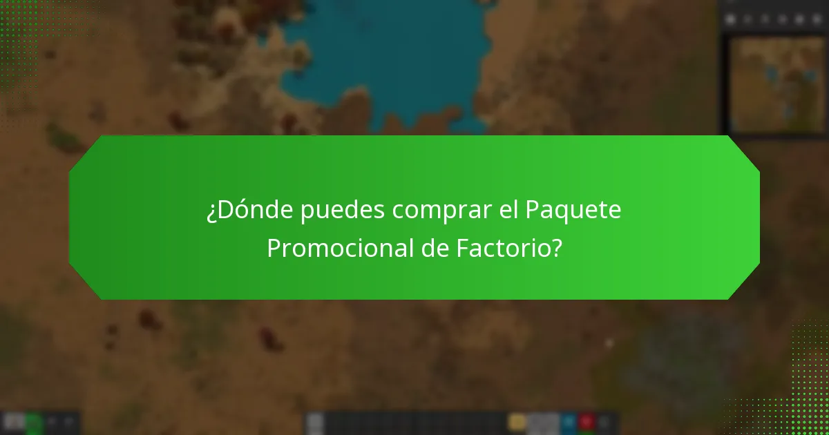 ¿Dónde puedes comprar el Paquete Promocional de Factorio?